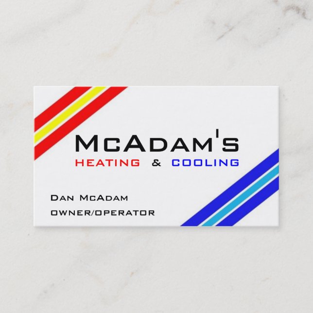 Cartão De Visita Fornalha refrigerando de aquecimento A/C da bomba (Frente)