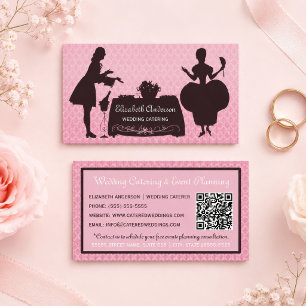 Cartão De Visita Fornecimento de Casamento Rosa