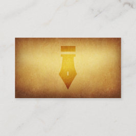 Cartão de visita forrado da caneta dos escritores