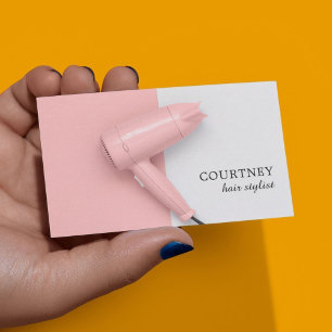 Cartão De Visita Foto branca cor-de-rosa elegante moderna do