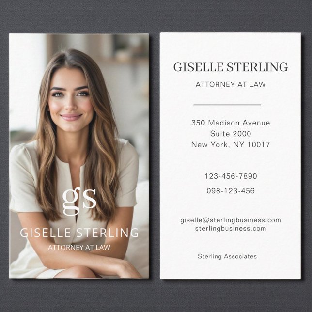 Cartão De Visita Foto Classic Attorney at Law Professional (Criador carregado)