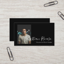 Cartão De Visita Foto considerada Preta e Branca Personalizada
