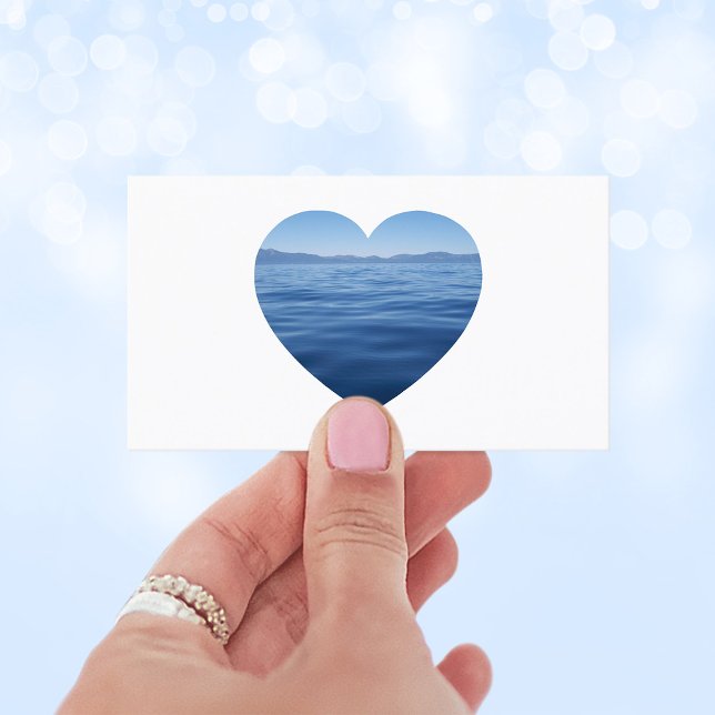 Cartão De Visita Foto da forma cardíaca Blue Lake Tahoe (Blue Lake Tahoe Heart Shape Photo Business Card)