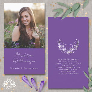 Cartão De Visita Foto da Lua do Crescente Moderno Esotérico de Ener