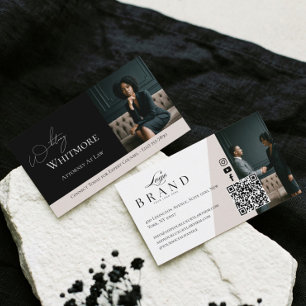 Cartão De Visita Foto de Advogado de Luxo Elegante em Escritório de