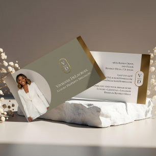 Cartão De Visita Foto de Arquitetura de Luxo Moderna em Ouro com Mo