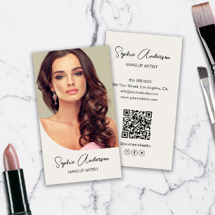Cartão De Visita Foto de Artista de Makeup Moderno