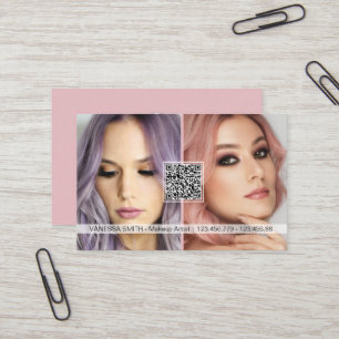 Cartão De Visita Foto de artista moderna do código QR das mídias 