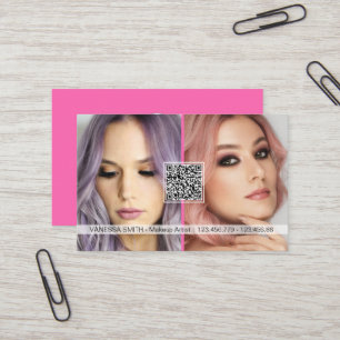 Cartão De Visita Foto de artista moderna do código QR das mídias so