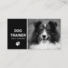 Cartão De Visita Foto de Cachorro Fofo e Felpudo Treinador de Cães 