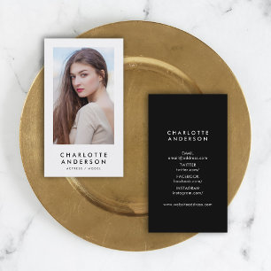 Cartão De Visita Foto de Captura de Cabeçalho de Perfil Preto e Bra