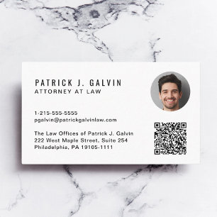 Cartão De Visita Foto de código QR profissional