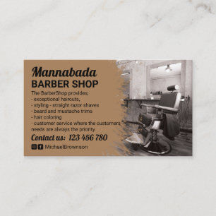 Cartão De Visita Foto de compro Barber castanho