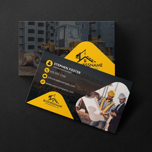 Cartão De Visita Foto de Construtor Profissional de Obras (Criador carregado)