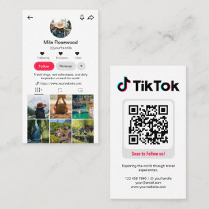 Cartão De Visita Foto de grade de perfil do Tiktok, me siga código
