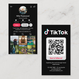 Cartão De Visita Foto de grade de perfil do Tiktok Siga-me código Q