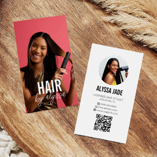 Cartão De Visita Foto de Imagem de Código QR Personalizado Minimali