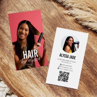 Cartão De Visita Foto de Imagem de Código QR Personalizado Minimali