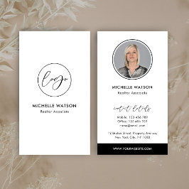 Cartão De Visita Foto de Imobiliário Minimalista do Logotipo Notári