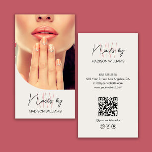 Cartão De Visita Foto de Logotipo Monograma Artista de Unhas