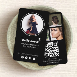 Cartão De Visita Foto de mídia social preta