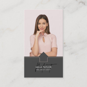 Cartão De Visita Foto de Monograma de Imóveis Modernos Profissionai