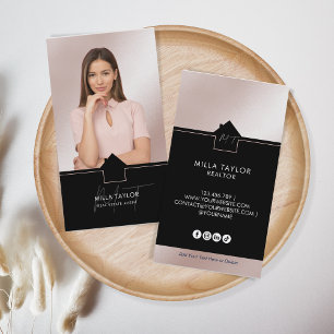 Cartão De Visita Foto de Monograma de Imóveis Modernos Profissionai