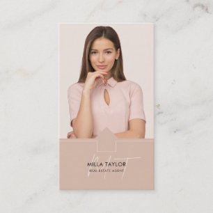 Cartão De Visita Foto de Monograma de Imóveis Modernos Profissionai