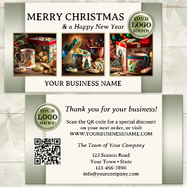 Cartão De Visita Foto De Natal Obrigado Pela Sua Empresa