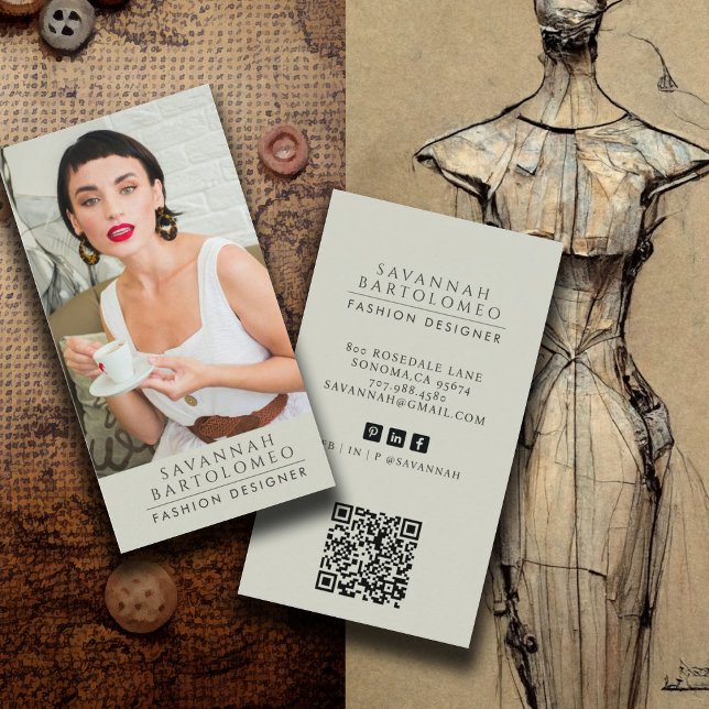 Cartão De Visita Foto de negócios do Modern Sage Professional (Criador carregado)