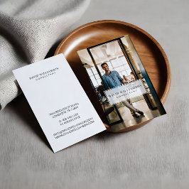 Cartão De Visita Foto de negócios do quadro branco mínimo e profiss