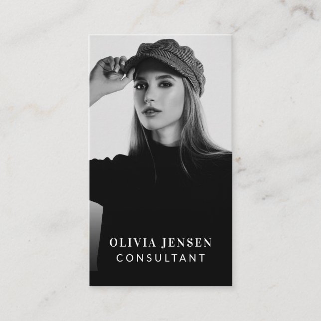 Cartão De Visita Foto de negócios mínima e profissional (Frente)