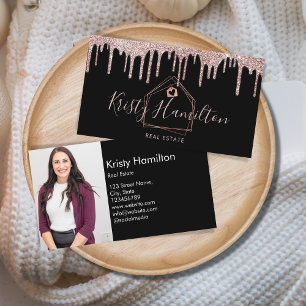 Cartão De Visita foto de ouro do corretor de imóveis