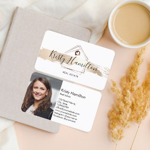 Cartão De Visita foto de ouro do corretor de imóveis