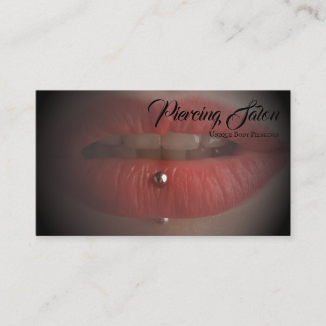 Cartão De Visita foto de piercing nos lábios (Frente)