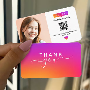 Cartão De Visita Foto de Rede Social de Código QR Moderno
