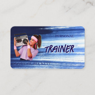 Cartão De Visita Foto de Treinador Pessoal Fitness Moderno e Tendên