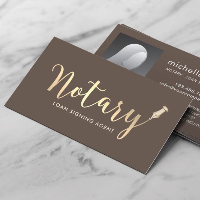 Cartão De Visita Foto do agente de assinatura de empréstimo notário (Criador carregado)