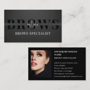 Cartão De Visita Foto do Artista Brows Makeup Modern Beauty Salon