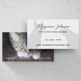 Cartão De Visita Foto do Cachorro-Pet Negra-Branca