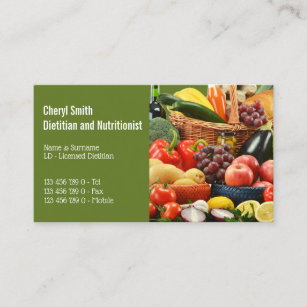 Cartão De Visita Foto do cesto de colheita de Frutas vegetariana