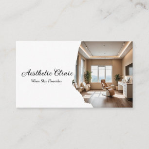 Cartão De Visita Foto do Código QR da Clínica de Estética Moderna