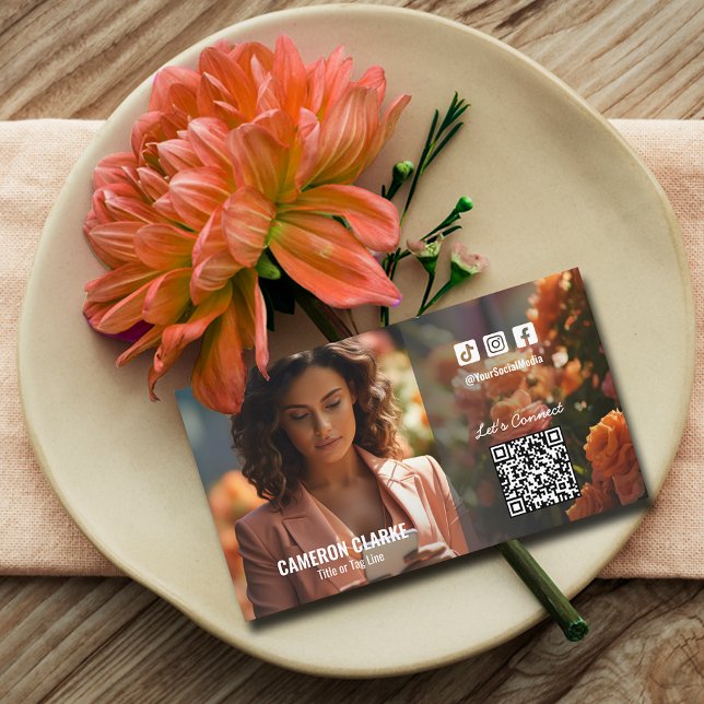 Cartão De Visita Foto do código QR da mídia social (Criador carregado)