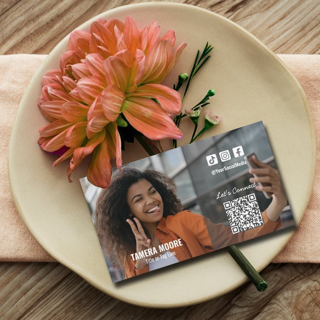 Cartão De Visita Foto do código QR da mídia social (Criador carregado)