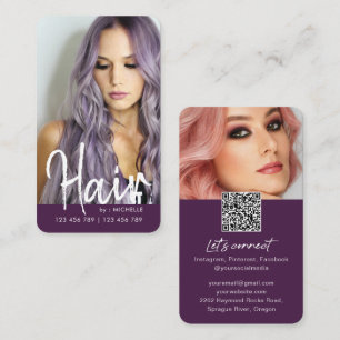 Cartão De Visita Foto do código QR do Na moda de Cabelo Chic Moder