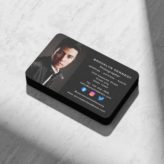 Cartão De Visita Foto do Fotógrafo Freelance de Mídia Social (Criador carregado)