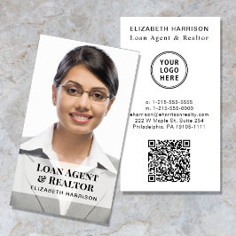 Cartão De Visita Foto do logotipo de código QR profissional