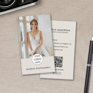 Cartão De Visita Foto do logotipo de fotógrafo moderno QR Social Me