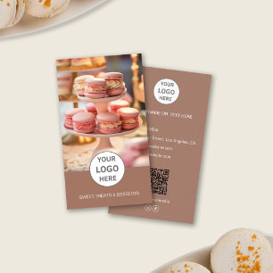 Cartão De Visita Foto do logotipo personalizado da padaria QR Brown