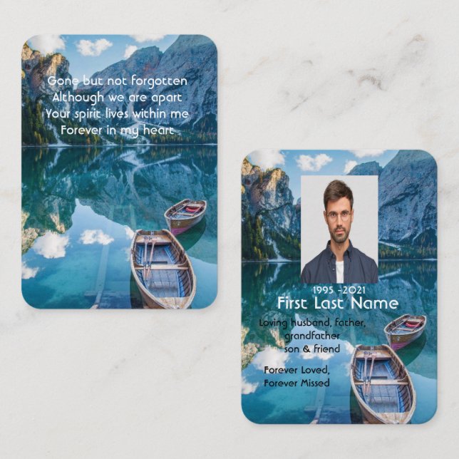 Cartão De Visita Foto do Memorial Prayer Lake Canoé Wilderness Wate (Frente/Verso)